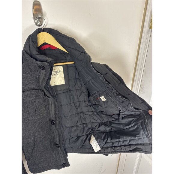 Abercrombie & Fitch Heather Gray Wool Blend Army Field Jacket Men’s S - Picture 7 of 11